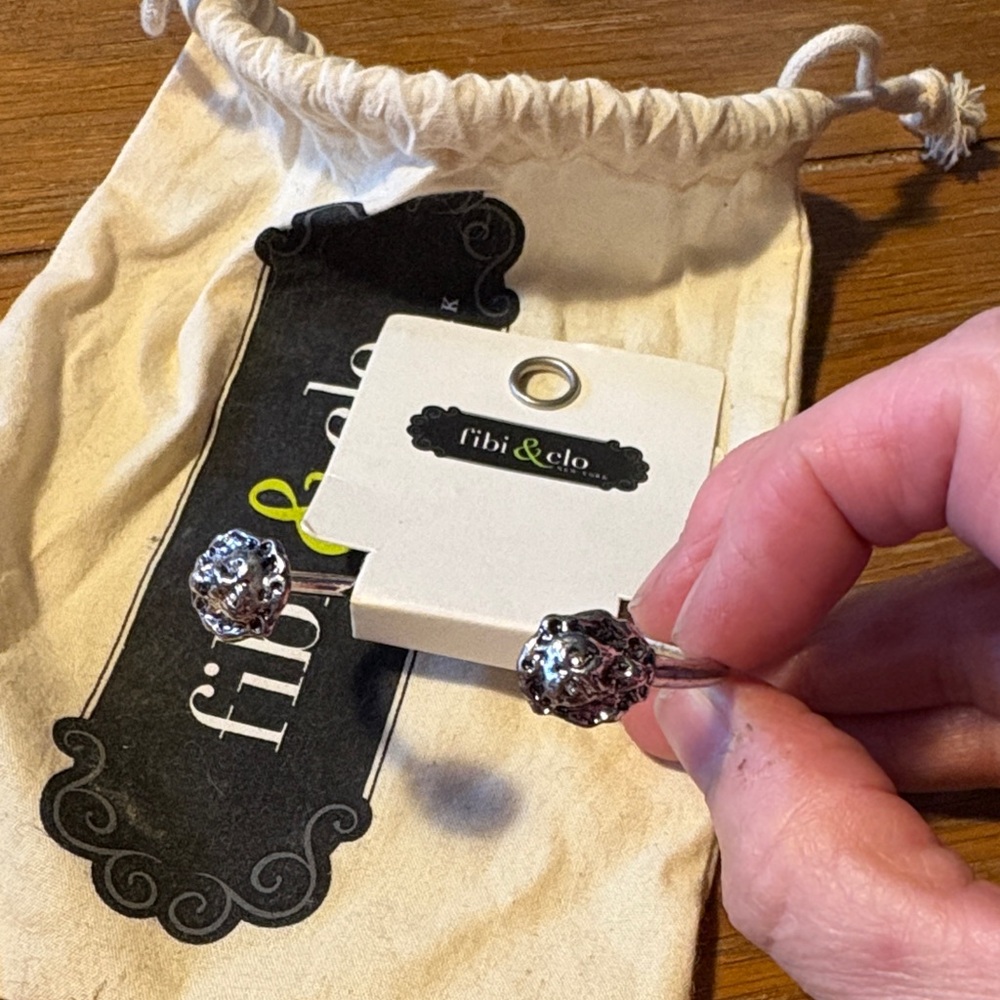 Fibi & Clo Silver Lions Head Cuff Bracelet